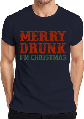Produktbild von Merry Drunk I'm Christmas - Weihnachten Weihnachtsgeschenk Christmas Herren T-Shirt, Navy, M