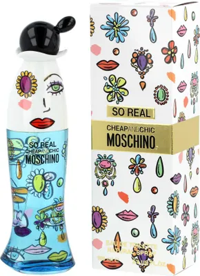 Obrázek produktu pro Moschino So Real Cheap & Chic, Ženy, 100 ml, Nedoplnitelná lahvička, Černý rybíz, Oranžová, Raspberry, Mandarinka, Jasmín, Magnoliová, Pivoňka, Ambroxan, Cedr, Pižmo, Větvičník slívový