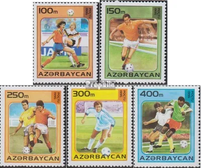 Produktbild von Briefmarken Aserbaidschan 1995 Mi 255-259 (kompl.Ausg.) postfrisch Fußball-WM 1998