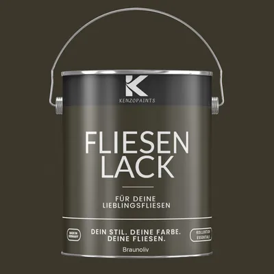 Produktbild von Kenzopaints 2,5Liter Fliesenlack Fliesenfarbe - Braunoliv (RAL 6022)
