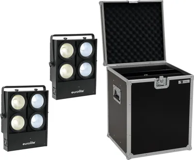Produktbild von EUROLITE Set 2x Audience Blinder 4x100W LED COB CW/WW + Case (20000904)
