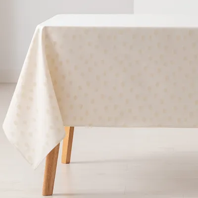 Immagine prodotto di GAMUSI Tovaglia impermeabile, motivo a pois punto, in cotone oro 140x180cm