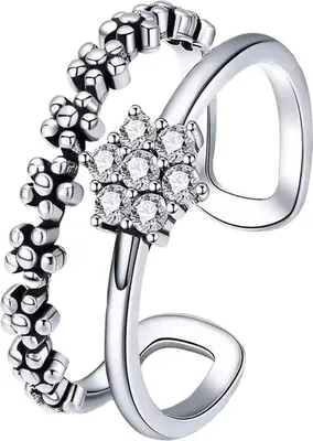 Immagine prodotto di Anello doppio regolabile in argento sterling 925