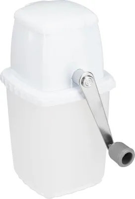 Image de Broyeur à glace à levier manuel, plastique, acier inoxydable, blanc/gris, accessoires pour cocktails