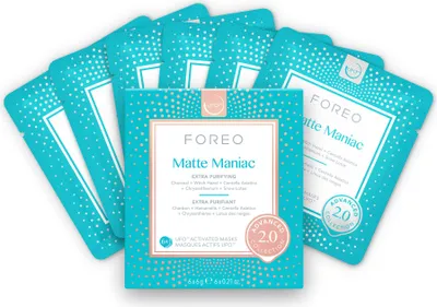 Produktbild von FOREO Matte Maniac Advanced Collection 2.0 UFO-aktivierte Gesichtsmaske Holzkohle Zaubernuss 6 Masken