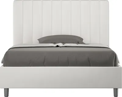 Produktbild von ITYHOME - Gepolstertes Bett ohne Lattenrost 120x210 mit Kunstlederbezug Weiß Agueda