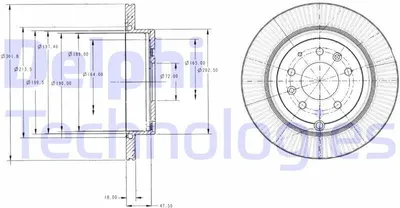 Produktbild von 2x DELPHI Bremsscheibe BG4336 für MAZDA CX-7 (ER) 56 5mm 302mm