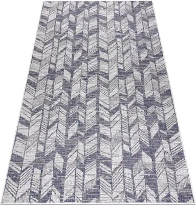 Produktbild von Teppich SISAL SION Fischgrätenmuster 22180 flach gewebt ecru / blau / rosa lila 120x170 cm