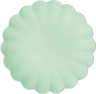 Produktbild von Kunststoffteller Frill, 22 x 22 cm, Salbei (1 Packung / 4 Stk.)