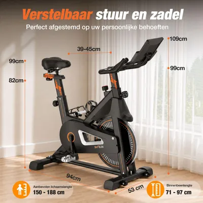 Imagen del producto de Bicicleta estática magnética con pantalla digital y capacidad máxima de carga de 120 kg