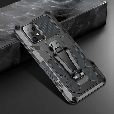 Produktbild von Mobigear Armor Stand  Samsung Galaxy A52 Hülle Hardcase Backcover Stoßfest mit Ständer - Grau