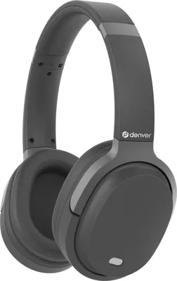 A studio shot of black wireless on-ear headphones.
