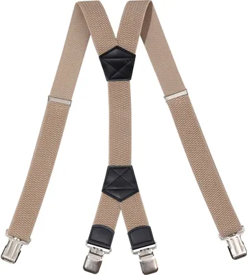 Produktbild von Beige Hosenträger Y-Form Herren 4 Clips