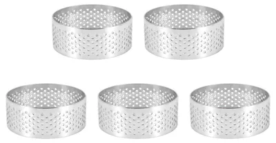 Obrázek produktu pro Perforované dortové formy z nerezové oceli, průměr 5 cm, 5 kusů