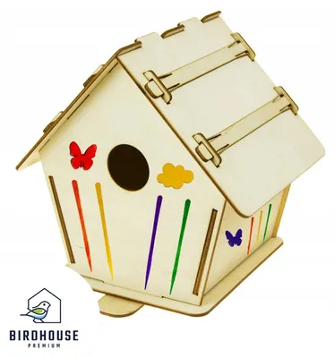 Produktbild von Vogelhaus Bausatz DIY Sperling - Nistkasten Holz zum Bemalen mit Farben