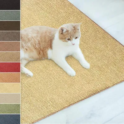 Produktbild von Sisal-Kratzteppich Für Katzen widerstandsfähig viele Farben & Größen 40 x 60 cm Natur