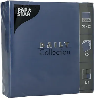 Zdjęcie produktu dla PAPSTAR  89630 PAPSTAR Lunch-Servietten, 320 x 320 mm, 3-lagig, dunkelblau