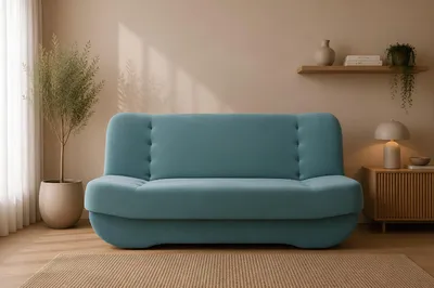 Produktbild von MOEBLO Schlafsofa PAFOS – Sofa Kippsofa Klappsofa Click-Clack Couch mit Bettkasten und Schlaffunktion (BxHxT): 192x90x87 cm (SORO 86 - Türkis)