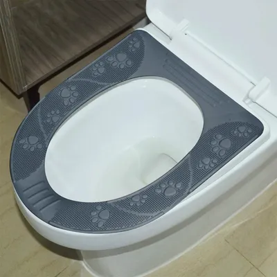 Produktbild von Universal-WC-Sitzbezug für alle Jahreszeiten, waschbar, rutschfest, aus Silikon, grau