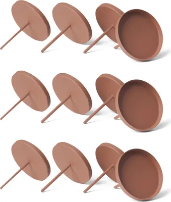 Produktbild von Novaliv 12er-Set Kerzenhalter ohne Dorn 8cm ROST Weihnachtskranz Kerzenteller zum Stecken rund Kerzenpin Kerzenhalter für Kränze Kerzentülle Adventskerzenhalter Metall Kerzenständer Kerzenpin
