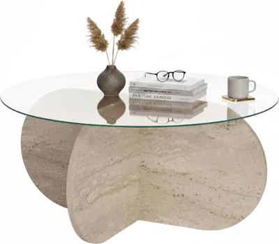 Produktbild von Cugnoli - Couchtisch, 75x75x35h cm, Weiß Marmor, Runde Form
