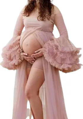 Zdjęcie produktu dla Love Gifts® Damska sukienka ciążowa do sesji zdjęciowej, sukienka infinity, sukienka na baby shower dla kobiet w ciąży