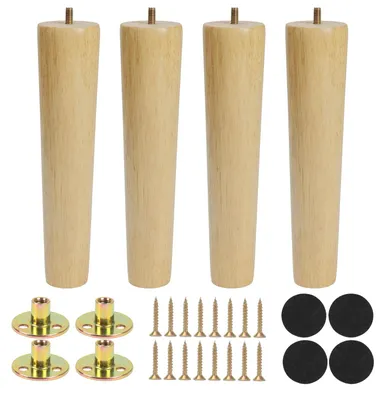 Produktbild von Set mit 4 Möbelbeinen - Holz - 25 cm - Naturfarben