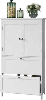 Productafbeelding van Rootz Badkamerkast - Keukenkast - Opbergunit - MDF, klassiek design - 30 x 60 x 110 cm