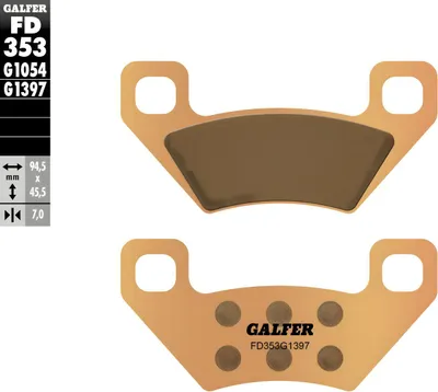 Immagine prodotto di Set pastiglie freno Galfer 2x FD353G1397 in metallo sinterizzato OFFROAD / QUADS anteriori per Arctic Cat 4x4 FIS H1 ATM Thundercat 2x4, Polaris Hawkeye TRV TBX Diesel