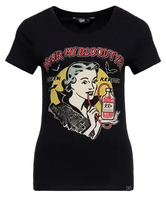 Produktbild von Queen Kerosin T-Shirt - You're My Bloodtype Schwarz S