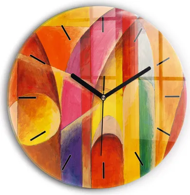 Produktbild von Wallfluent Wanduhr – Stilles Quarzuhrwerk - Uhr Dekoration Wohnzimmer Schlafzimmer Küche - Zifferblatt mit Striche - schwarze Zeiger - 30 cm - Kunst Dekoration Abstraktion