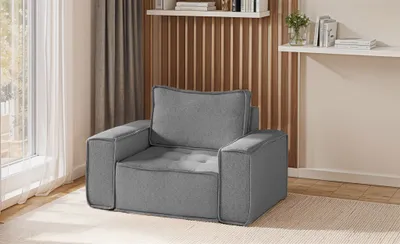 Produktbild von Sessel Designersessel SANDE Stoff Raven Grau