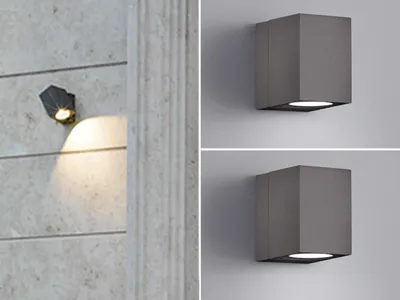 Produktbild von LED Außenwandleuchten Anthrazit schwenkbar - 2er SET Außenlampen Hausbeleuchtung