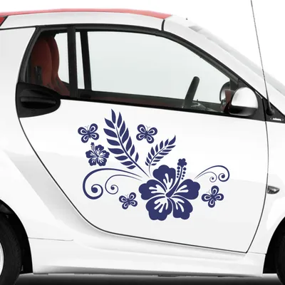 Produktbild von Aufkleber - Autoaufkleber-Set Rankelement LUNA, 2 Stk. je 80cm x 60cm königsblau - Tuning Carystyling Heckscheibe Auto