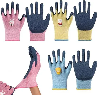 Obrázok produktu pre Detské pracovné rukavice pre deti od 3 do 5 rokov – záhradnícke rukavice – ochranné rukavice – pre dievčatá a chlapcov – rukavice na ručné práce v záhrade.