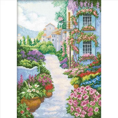 Immagine prodotto di Set per punto croce RTO "Città in fiore" M249, schema contato, 25x35 cm