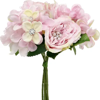 Produktbild von Romantischer Hochzeitsstrauß mit Blumen und Perlendeko für Tischdekoration