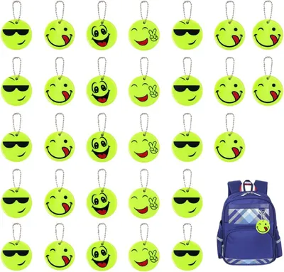 Obrázek produktu pro Bezpečnostní reflexní přívěsky pro děti, klíčenky, 30 kusů, reflexní prvky pro děti