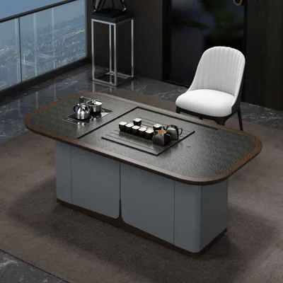 Image de Table à manger moderne gris au design élégant