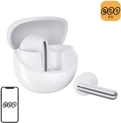 Produktbild von Kabellose Kopfhörer QCY AilyBuds Pro HT10, ANC, Bluetooth 5.3, weiß