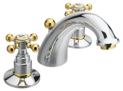 Produktbild von Sapho ANTEA 3-Loch - Waschtischarmatur mit Ablaufgarnitur, Chrom/Gold