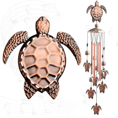 Immagine prodotto di Campanello a vento da esterno, in metallo, con 4 tubi in alluminio e 6 elementi decorativi, altezza 90 cm, design retrò, ideale per la decorazione del giardino