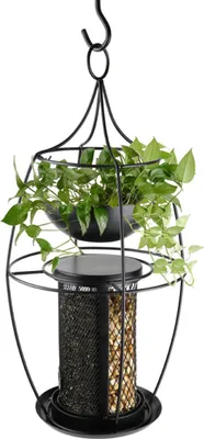 Produktbild von Nobby Futtersäule mit Pflanzschale Ø 21,5 x 49 cm; 2 x ca. 800 ml schwarz