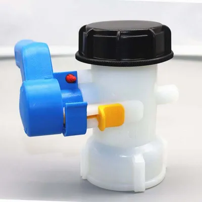Produktbild von Absperrklappe für 1000 Liter Mauser IBC Tank, Universal Wassertank Adapter Tankventil Hahn, mit Kunststoffmutter, für Regentank - S60x6