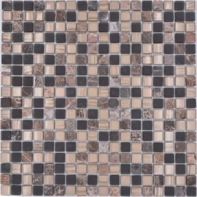 Produktbild von Mosaikfliese Glas Naturstein Mosaik Stein mix braun matt Küchenrückwand MOS92-580_f