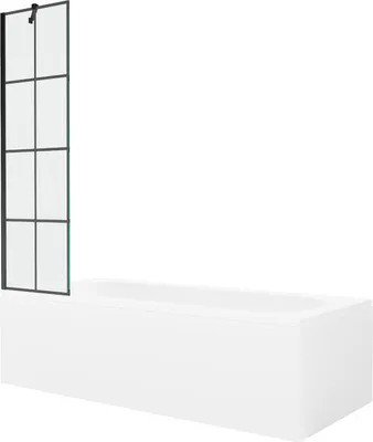 Zdjęcie produktu dla Mexen Vega wanna 180x80 cm z czarnym parawanem i obudową