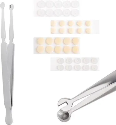 Produktbild von Piercing-Zangen, 12 cm lang – mit 40 Silikonaufsätzen – rutschfest – für sicheres Piercen