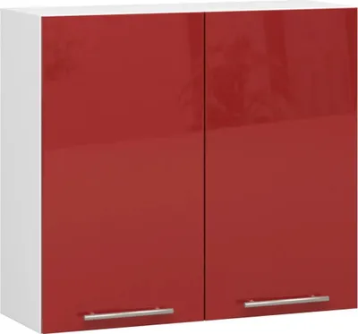 Produktbild von Küchenoberschrank 80 cm VERMINA – weiß/rot glänzend