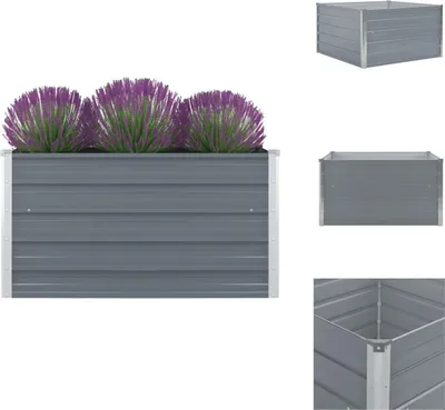 Produktbild von vidaXL Hochbeet 100 x 100 x 45 cm Verzinkter Stahl Grau -  Blumentöpfe & Pflanzgefäße