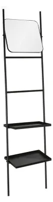 Regal aus Metall und Spiegel, schwarz, 40x20x160 cm
